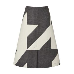 Boss Monochrome Wool A-Line Skirt